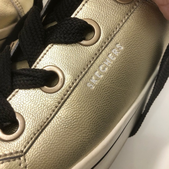 Skechers Hi Lites Gold and Black Sneakers - Picture 7 of 13